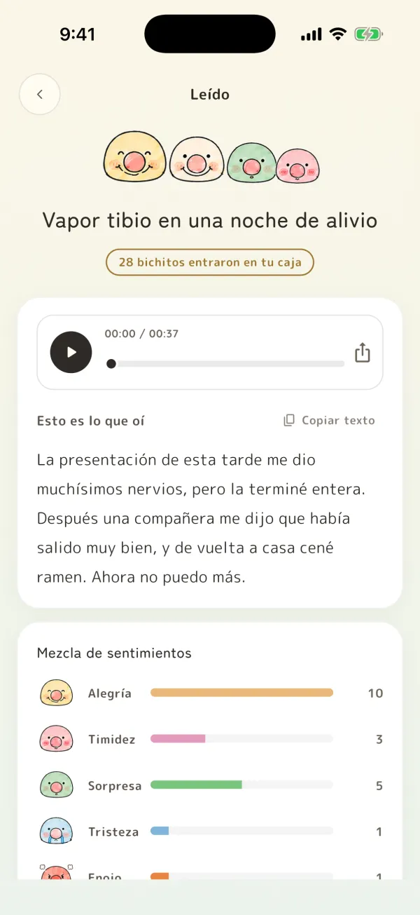 Los sentimientos leídos