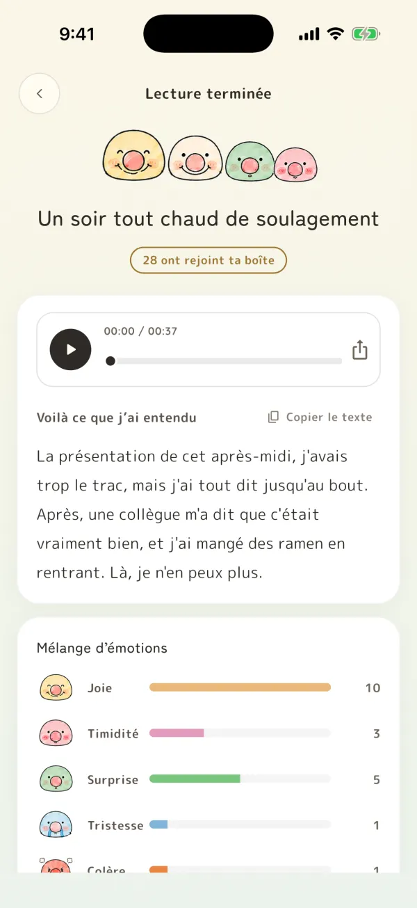 Les émotions lues