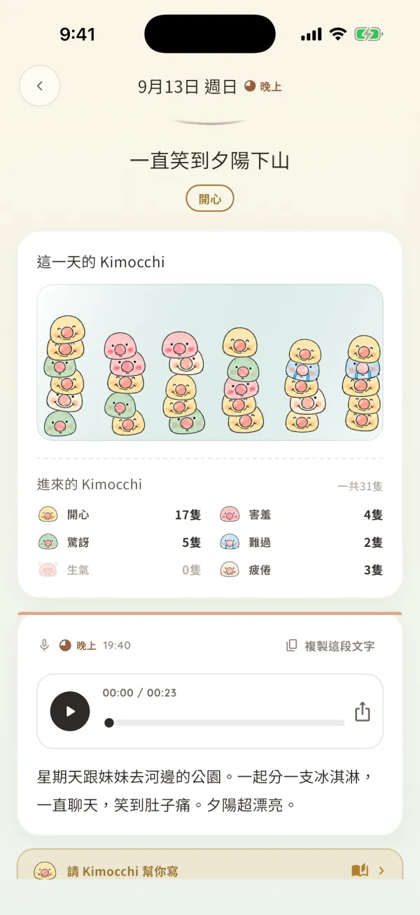 打開某一天的畫面